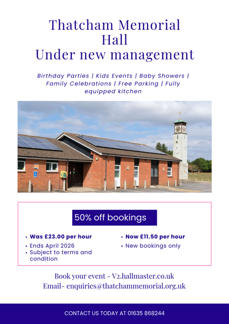 50% off any new one off bookings made between November 2025 and April 2026