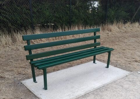 Picture showing the newly refurb green bench