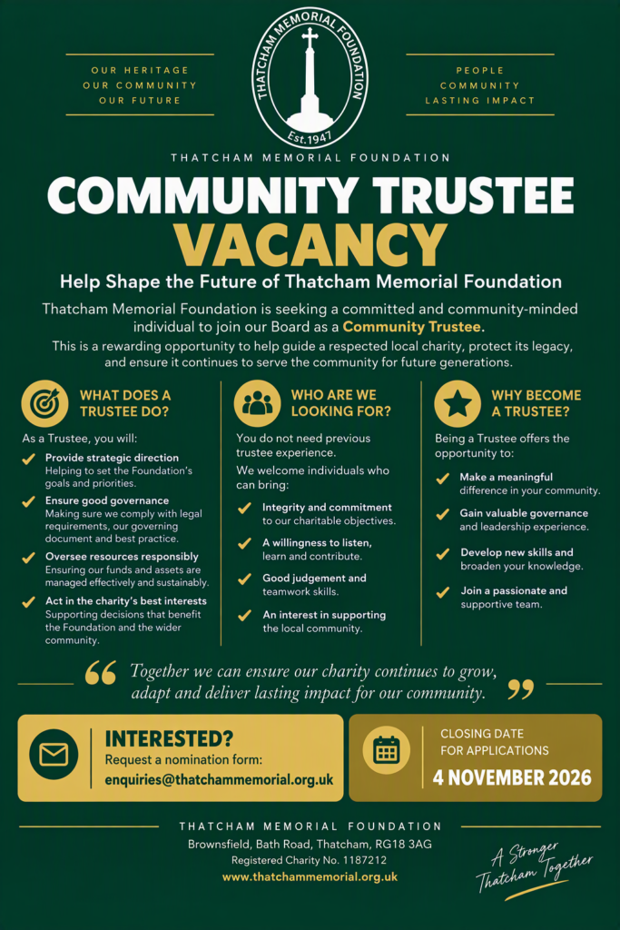 Recruitment poster for a community trustee